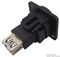 CP30205N - USB 3.0 A to A Feedthrough Panel Mount Connector, CSK hole, Black Plastic XLR Frame