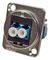 CP30213M - LC Duplex SM Feedthrough Panel Mount Connector, Silver Metal XLR Frame