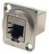 CP30220SM - Shielded FTP Cat5e RJ45 Feedthrough Panel Mount Connector, Silver Metal XLR Frame