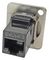 CP30222M - UTP Cat6 RJ45 Feedthrough Panel Mount Connector, Silver Metal XLR Frame