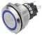 82-6151.1124 - Vandal Resistant Push Button Switch, SPDT, Momentary, 24V DC, Blue, 22mm
