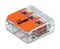 221-413 - 3 Pole Terminal Block / Splicing Connector with Orange Lever Lock, 4mm, 450V, 32A