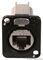 NE8FDX-P6-B - RJ45 Cat6 Socket to Socket Panel Mount Feedthrough Adaptor, Black Metal D-Shape Housing
