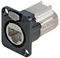 NE8FDX-Y6-B - RJ45 Cat6a Shielded Socket to IDC Panel Mount Feedthrough Adaptor, Black Metal D-Shape Housing