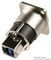 NAUSB3 - USB 3.0 A to B Reversible Socket to Socket Panel Mount Feedthrough Adaptor, Metal D-Shape Housing