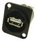 CP30114 - USB 2.0 A to B Horizontal Feedthrough Panel Mount Connector, Nickel Plated, CSK hole, Black Metal XLR Frame