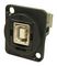 CP30203NX - USB 2.0 B to B Feedthrough Panel Mount Connector, Nickel Plated, Plain hole, Black Plastic XLR Frame
