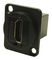 CP30200GMB - HDMI Feedthrough Panel Mount Connector, Gold Plated, CSK hole, Black Metal XLR Frame