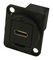 CP30211 - USB C Socket to C Plug Feedthrough Panel Mount Connector, Black Plastic XLR Frame