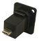 CP30211 - USB C Socket to C Plug Feedthrough Panel Mount Connector, Black Plastic XLR Frame