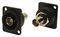 CP303095X - BNC 75Ohm to BNC 75Ohm, Panel Mount Feedthrough Connector, Black Metal, Plain Holes