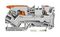 2106-5201 - 2 Conductor Through Terminal Block Lever, Push Button Cage Clamp,  35mm DIN Rail, 800V, 41A, 20AWG to 8AWG,Grey