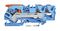 2106-5304 - 3 Conductor Through Terminal Block Lever, Push Button Cage Clamp, 35mm DIN Rail, 800V, 41A, 20AWG to 8AWG, Blue