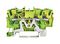 2202-1307 - 3 Conductor Ground Terminal Block with Push Button and Test Port, 35mm DIN Rail, 22AWG to 12AWG,  Green
