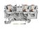 2204-1301 - 3 Conductor Through Terminal Block with Push Button and Test Port, 800V, 32A, 20AWG to 12AWG, DIN Rail 35mm, Grey