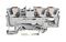 2206-1301 - 3 Conductor Through Terminal Block with Push Button and Test Port, 800V, 41A, 20AWG to 8AWG,  Grey