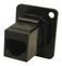 CP30223X - RJ11 to RJ11 Feedthrough Panel Mount Connector, Black Metal, Plain Holes