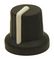 MC72601S - 16mm Soft Touch Instrument Knob, Black / White, 6mm Shaft