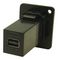 CP30202M3B - Mini DisplayPort Feedthrough Panel Mount Connector, Metal, Black, Plain Holes