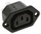 PX0675/63 - IEC C13 Outlet, Flange Fix, Black