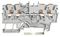 2201-1401 - 4 Conductor Through Terminal Block with Push Button, Push in Cage Clamp, 22AWG to 14AWG,  800V, 17.5A, Grey