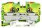 2210-1207 - 2 Conductor Ground Terminal Block with Push Button Cage Clamp and Test Port, 20AWG to 8AWG,  Green