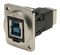 CP30204NM3 - USB B 3.0 Socket to USB B 3.0 Socket Feedthrough Connector, Metal, Silver, Plain Holes
