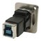 CP30204NM3 - USB B 3.0 Socket to USB B 3.0 Socket Feedthrough Connector, Metal, Silver, Plain Holes