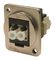 CP30214M3 - Multi Mode LC Duplex to Multi Mode LC Duplex Feedthrough Connector, Metal, Silver, Plain Holes