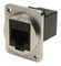 CP30220M3 - RJ45 Cat5e Socket to RJ45 Cat5e Socket Feedthrough Connector, Metal, Silver, Plain Holes