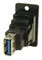 CP30606NMB - USB 3.0 Type B Socket to USB 3.0 Type A Socket Slim Feedthrough Connector, CSK Holes, Black Metal Frame