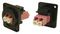CP30247M3B - Fibre Optic LC Duplex to LC Duplex Feedthrough Connector, Panel Mount, Plain Holes, Black Metal Frame, OM4