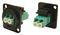 CP30246MB - Fibre Optic LC Duplex to LC Duplex Feedthrough Connector, Panel Mount, CSK Holes, Black Metal Frame, OM3