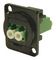 CP30248MB - Fibre Optic LC Duplex to LC Duplex Feedthrough Connector, Panel Mount, CSK Holes, Black Metal Frame, APC