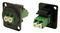 CP30248MB - Fibre Optic LC Duplex to LC Duplex Feedthrough Connector, Panel Mount, CSK Holes, Black Metal Frame, APC