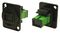 CP30249MB - Fibre Optic SC Simplex to SC Simplex Feedthrough Connector, Panel Mount, CSK Holes, Black Metal Frame, APC