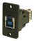 CP30606NX1 - Slim USB 3.0 Type B Socket to USB 3.0 Type A Socket Feedthrough Connector, Black, 3.2mm Plian Holes, Plastic