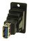 CP30606NX1 - Slim USB 3.0 Type B Socket to USB 3.0 Type A Socket Feedthrough Connector, Black, 3.2mm Plian Holes, Plastic