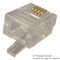 MHRJ116P4CR - Plug, RJ11, Rounded, 6P4C