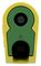 64.1040-20 - 4mm Stackable Banana Plug with Spring Loaded Multilam, 60V DC, 19A, Green / Yellow