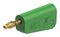 64.1043-25 - 4mm Plug, Grn/Grey, 32A, Solder, Gold