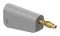 64.1043-28 - 4mm Plug, Grey/Grey, 32A, Solder, Gold