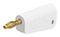64.1043-29 - 4mm Plug, Wht/Grey, 32A, Solder, Gold