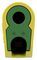 64.1043-20 - 4mm Plug, Yell/Grn, 32A, Solder, Gold