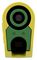 66.2021-20 - 4mm Stackable Banana Plug with Spring Loaded Multilam, 1kV, 19A, Green / Yellow