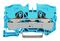 2010-1204 - 2 Conduct Through Terminal Block, Push in Cage Clamp, 35mm DIN Mount Rail, 20AWG to 6AWG, 800V, 57A, Blue