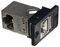 SGACK902SBPM - Shielded Cat6A Female to Female LP Panel Mount Coupler, Silver/Black - Rear Outlet 90° to Front Outlet