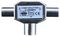 AC21B - 2 Way Metal Coax T Splitter, IEC Female to 2x IEC Male