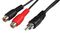 A114AF - Phono (RCA) Male to Twin Female Lead, 230mm Black