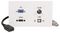 PELR0093 - 2 Gang Multimedia Plug and Play Wallplate, HDMI Socket, 15 Pin VGA Socket, 3.5mm Stereo Jack Socket and USB Type B Socket